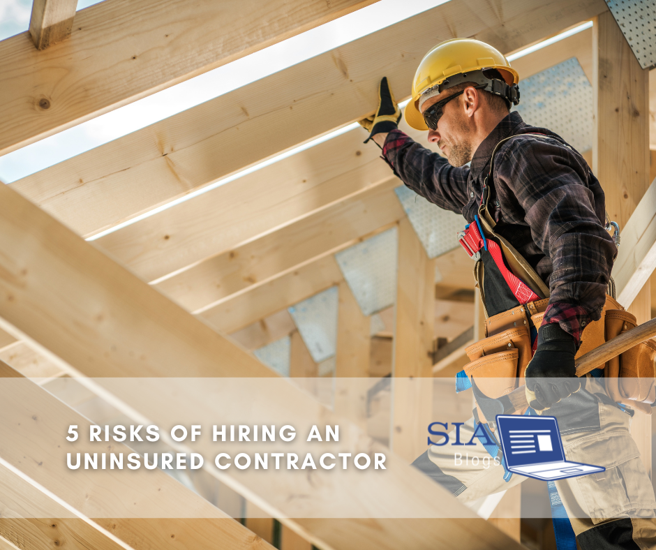 A construction worker in safety gear, working in the rafters of a newly built building. The "SIA Blogs" logo is displayed in the lower-right corner.